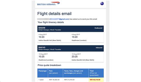 How To Get A British Airways Flight Quote For Visa Application A Step