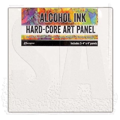 Tim Holtz Alcohol Ink Hard Core Art Panel 4x4 Pack Tac66897
