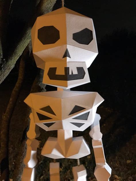 Halloween Skeleton Paper Model Patron Papercraft Origami Etsy