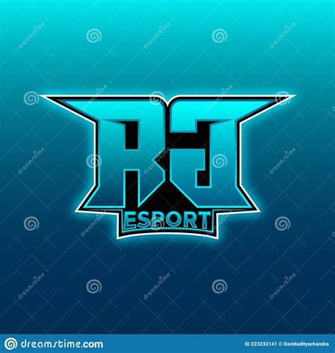 Rg Initial Gaming Logo Esports Geometric Designs Stock Vector