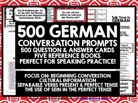 German Speaking Prompts Bundle 4 Teaching Resources Teaching