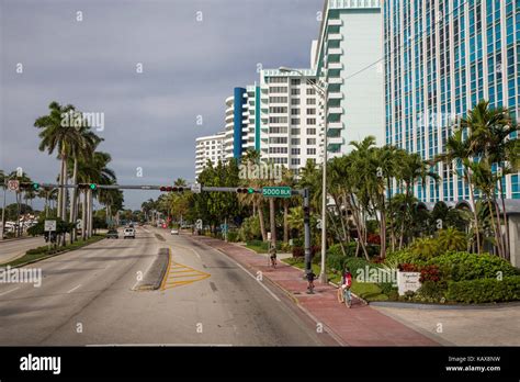 Miami Beach Florida Collins Avenue North Beach Stock Photo Alamy