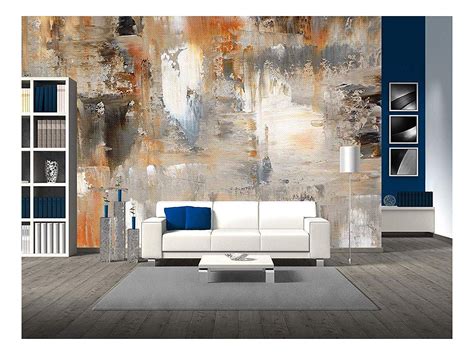 Wall26 Brown And Beige Abstract Art Painting Removable Wall Mural