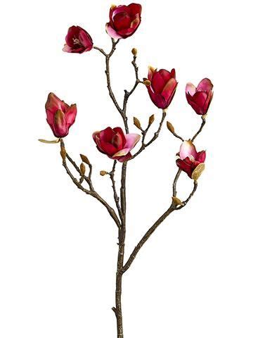 Great savings & free delivery / collection on many items. Pink Burgundy Magnolia Branch | Artificial Holiday Flowers ...