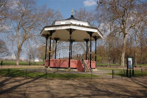 A brass band is a musical group that is made up of only brass instruments (such as the trumpet, tuba, and trombone) and a drum section. Bandstand at Hyde Park | Outdoor, Outdoor structures ...