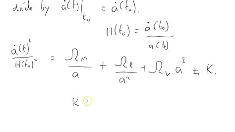 Cos Friedmann Equations In Form Suitable For Solution Youtube