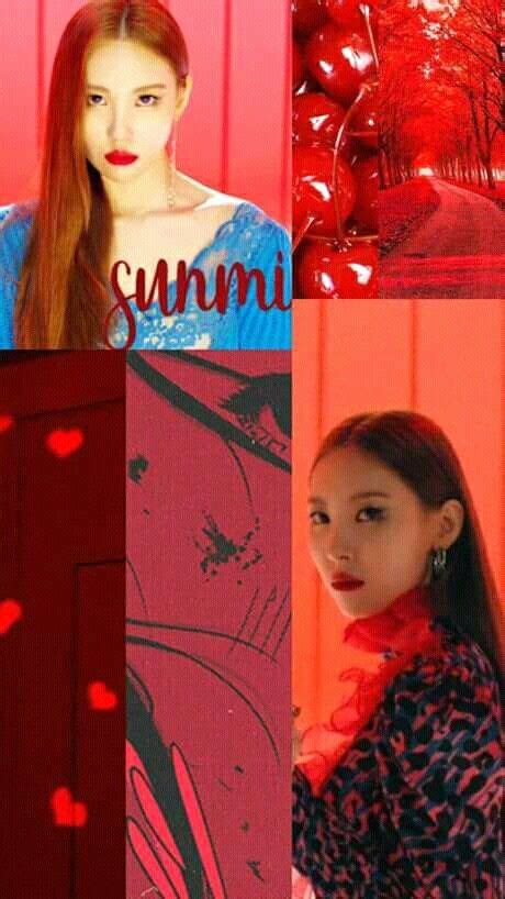 Sunmi Kpop Lockscreen Hd Wallpaper Fondo De Pantalla Aesthetic Collage Red Fondos De Pantalla