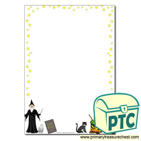 Magic Spell Themed Page Borderwriting Frame No Lines Primary