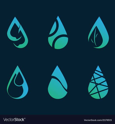 Logo Water Collection Design Graphic Many Style Vector Image