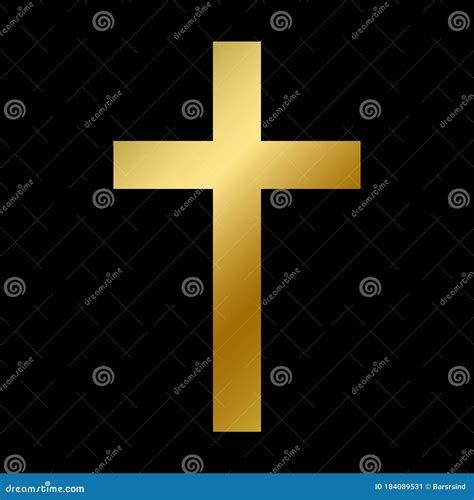 Latin Cross Symbol Isolated Christian Bible Sign Stock Vector