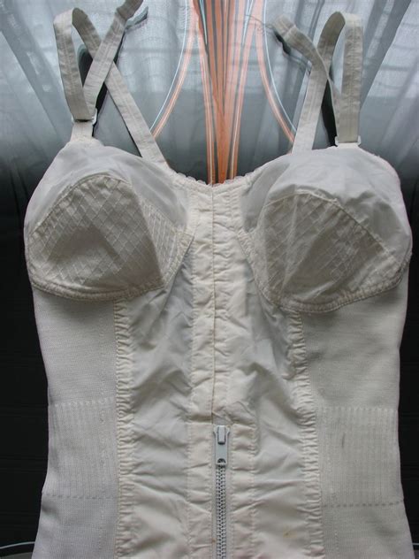 1960s Vintage Milady White Knit Corselette~foundation Girdle~garters~34 B Ebay