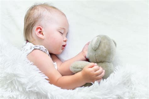 Baby Sleeping With Teddy Bear Stock Photo Free Download