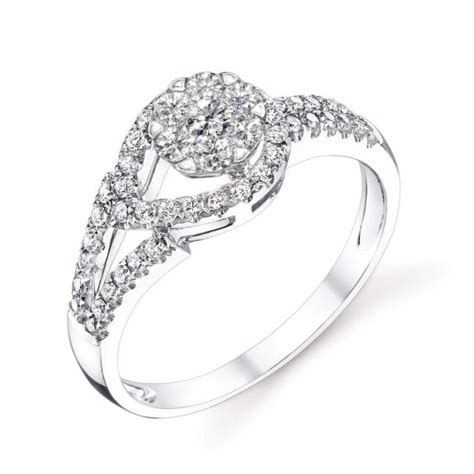 14k White Gold Love Knot Teardrop Diamond Ring Round Cut Natural Womens