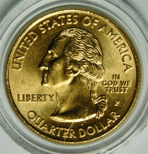2000 P 24k Gold Layered New Hampshire Commemorative State Quarter In