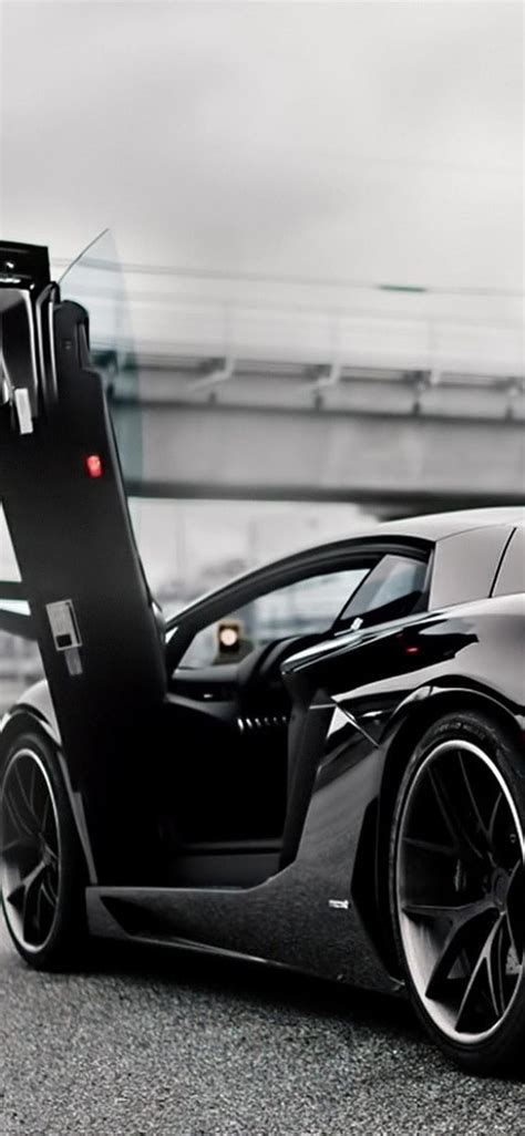 1125x2436 Black Lamborghini Aventador Doors Up Iphone Xsiphone 10