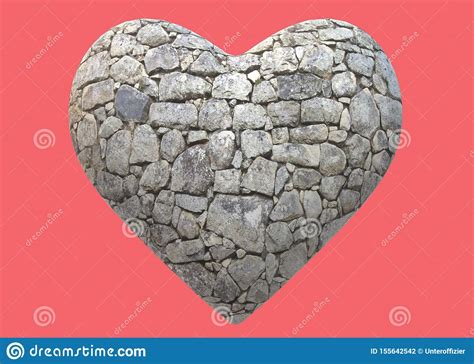 A Heart Shape Of Stone Rock Surface Texture Stock Illustration