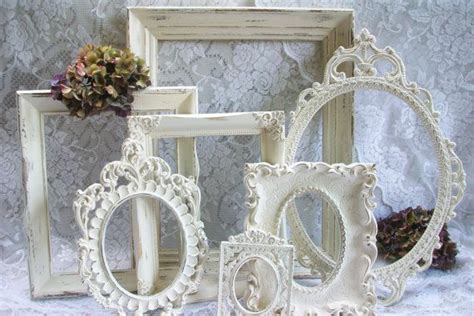Shabby Chic Frames Distressed Creamy White Frames Collection Vintage