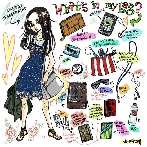 what s in my bag by johwa on deviantart what s in my backpack what in my bag what s in my purse