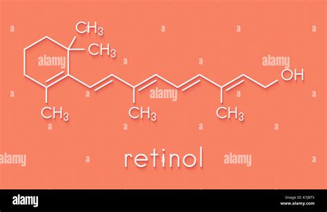 La Vitamina A Retinol Molécula Fórmula Esquelética Fotografía De