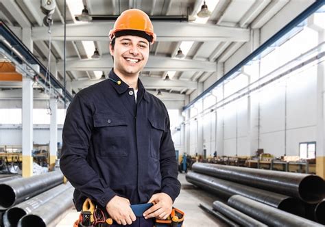 Premium Photo Portrait Of An Engineer In A Factory