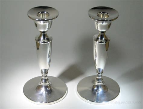 Antiques Atlas A Fine Pair Of Large Vintage Silver Candlesticks