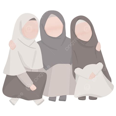 Muslimah Friend Hd Transparent Cute Best Friend Muslimah Cartoon Best