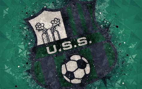 Sassuolo Fc Italian Football Club Creative Art Logo Geometric Art Green Abstract Background