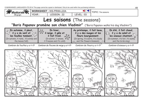 There are numerous types of free printable fraction worksheets ks2 accessible on the web today. FRENCH KS2 Level 3 - KS3 (Year 7): The seasons/ Writing a ...
