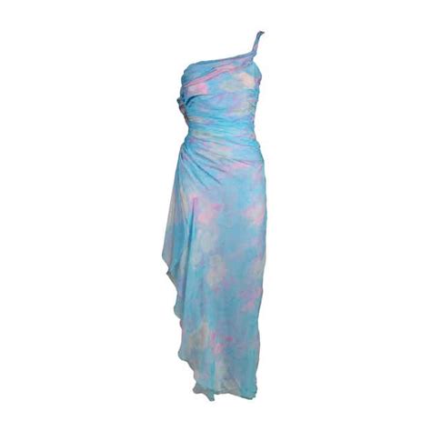 Ungaro Watercolor Floral Silk Chiffon Party Dress At 1stdibs