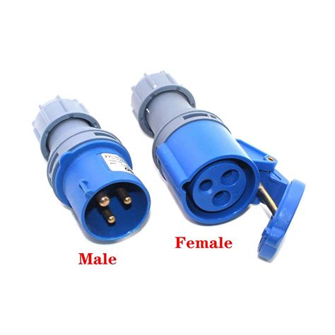 Industrial Plug Connector 16a 6h 250v Waterproof Dustproof Ip44 2p E