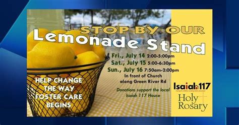 isaiah 117 house to host lemonade stand fundraiser news