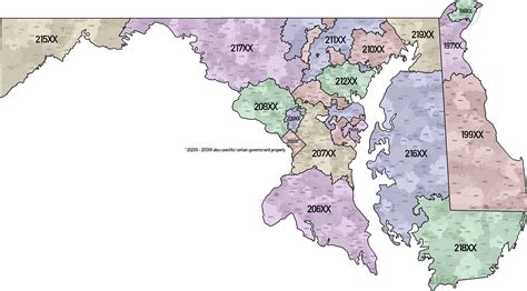 i made a map showcasing the zip code groupings in maryland delaware and d c r maryland