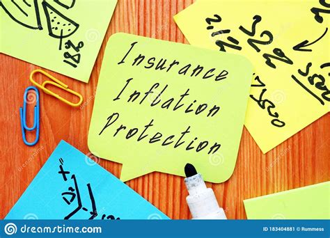 Financial Concept Meaning Insurance Inflation Protection With Sign On