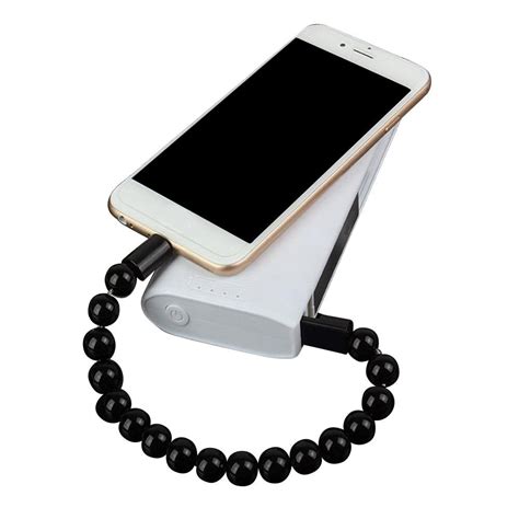 Shoot Beads Bracelet Micro Usb 20 8 Pin Phone Data Charging Cable For