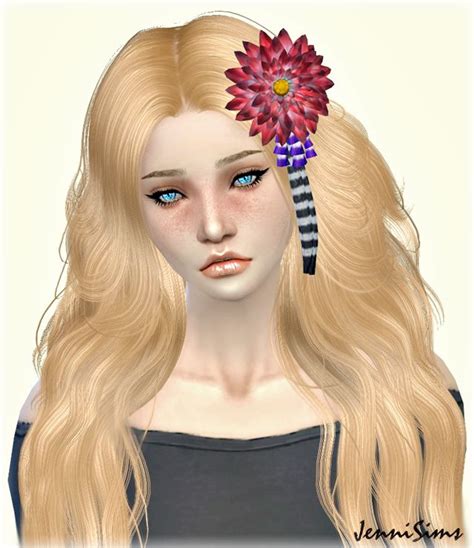 Chinese Flower Hair Accessory By Jennisims Sims 4 Nexus Sims 4 Hair