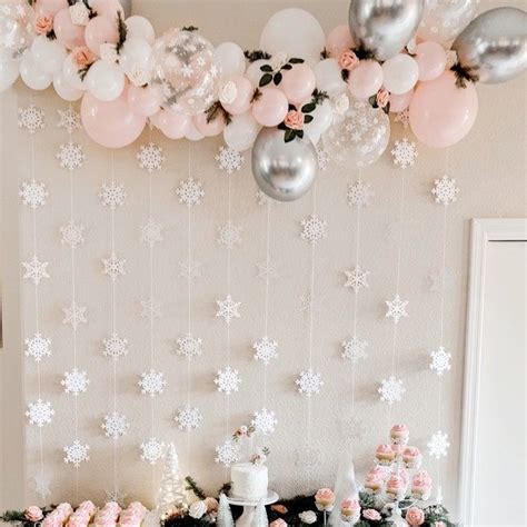 Snowflake Balloon Garland Diy Kit Pink Silver And Snowflakes Etsy