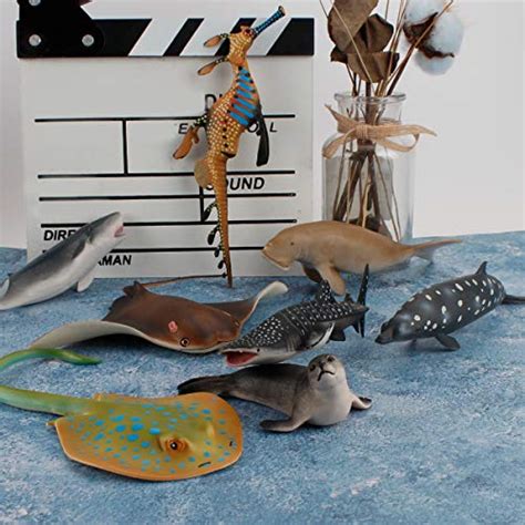 Fantarea 8 Pcs Ocean Sea Marine Animal Model Figures Sperm Whale Shark