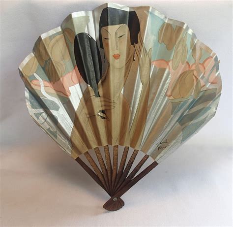 Art Deco French Advertising Fan For Galerie Lafayette Dated 1926