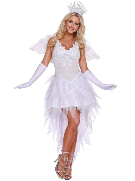 Womens White Angel Dress Up Costume Angel Beauty Costume For Women