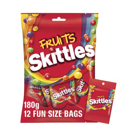 Buy Skittles Fruits Chewy Lollies Party Share Bag 12 Pieces 180g Coles