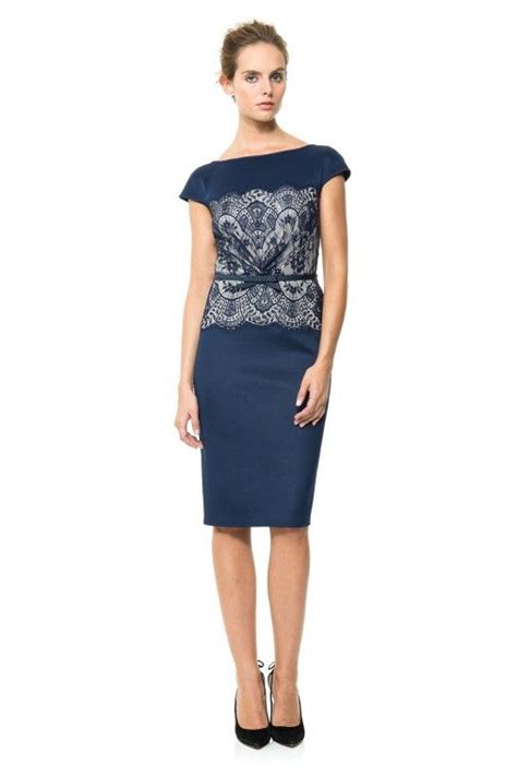 Neoprene And Lace Overlay Dress Tadashi Shoji Dresses Lace Overlay