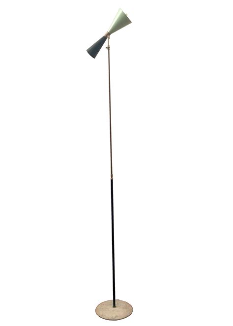 Mid Century Modern Italian Brass And Green Floor Lamp 88562