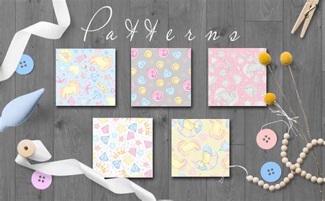 A Large Collection Of Seamless Patterns Pastel Gentle