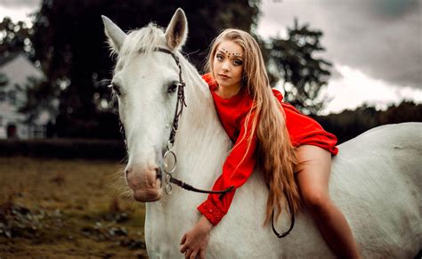 Women Model Animals Horse Women With Horse Wallpaper Resolution