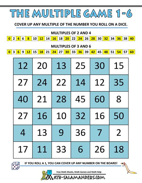Multiplication Games 6 Times Tables