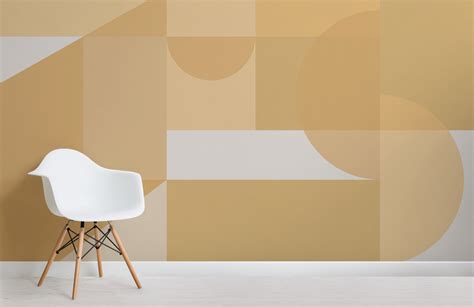 Yellow Geometric Shapes Modern Bauhaus Wallpaper Mural Hovia My Xxx