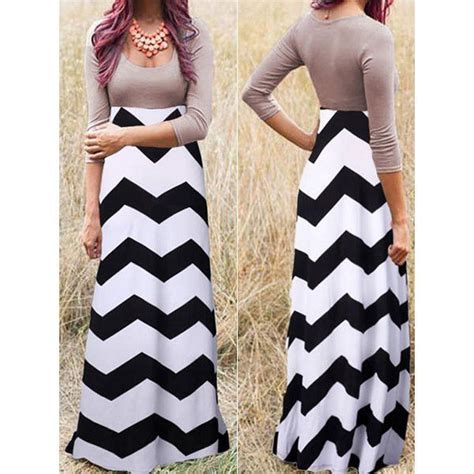 Black And White Chevron Maxi Dress