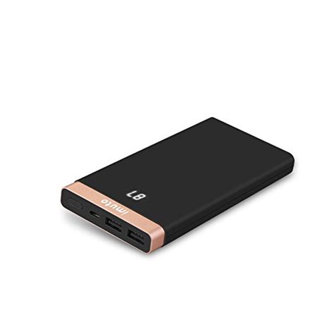 Imuto 10000mah Pocket Size Portable Charger Power Bank With Led Digital