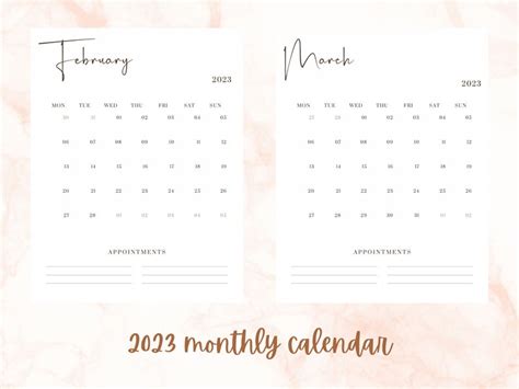 2023 Calendar Printable 2023 Monthly Planner Teacher Etsy Canada