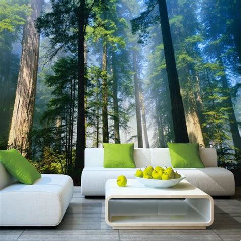 Papel Murals Forests Wallpaper Nature Fog Trees 3d Wall Photo Mural